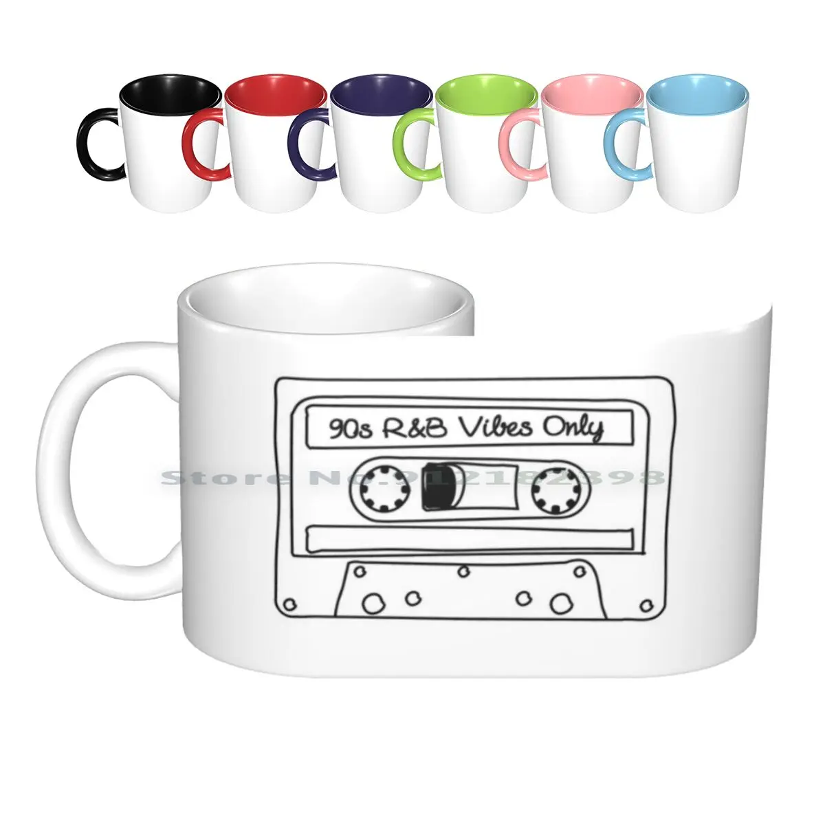 90s R& ; B Vibes Only Cassette Tape Ceramic Mugs Coffee Cups Milk Tea Mug Hip Hop Soul R B Rnb Music Lovers 1990 Nineties