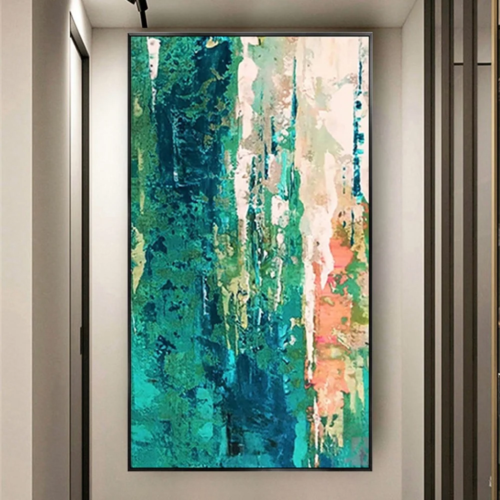 

2022 New Arrival High Quality Abstract Home Decor Artwork Green And White Texture Wall Art Modern 100% Handmade Oil Painting