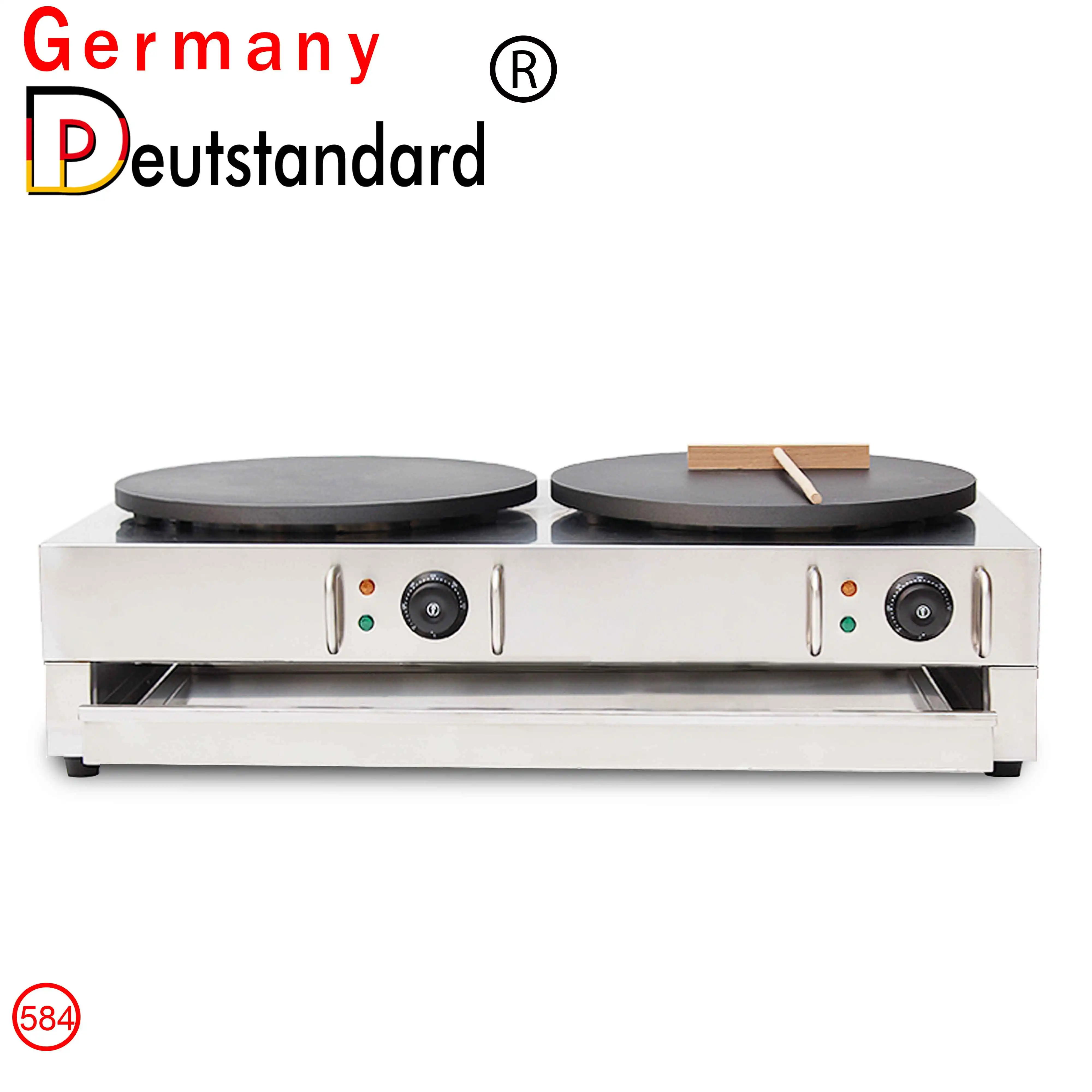 

Commercial Stainless Steel Electric Crepe Maker With Double Head Waffle Pancake Maker Crepe Making Machine Kitchen Applicance