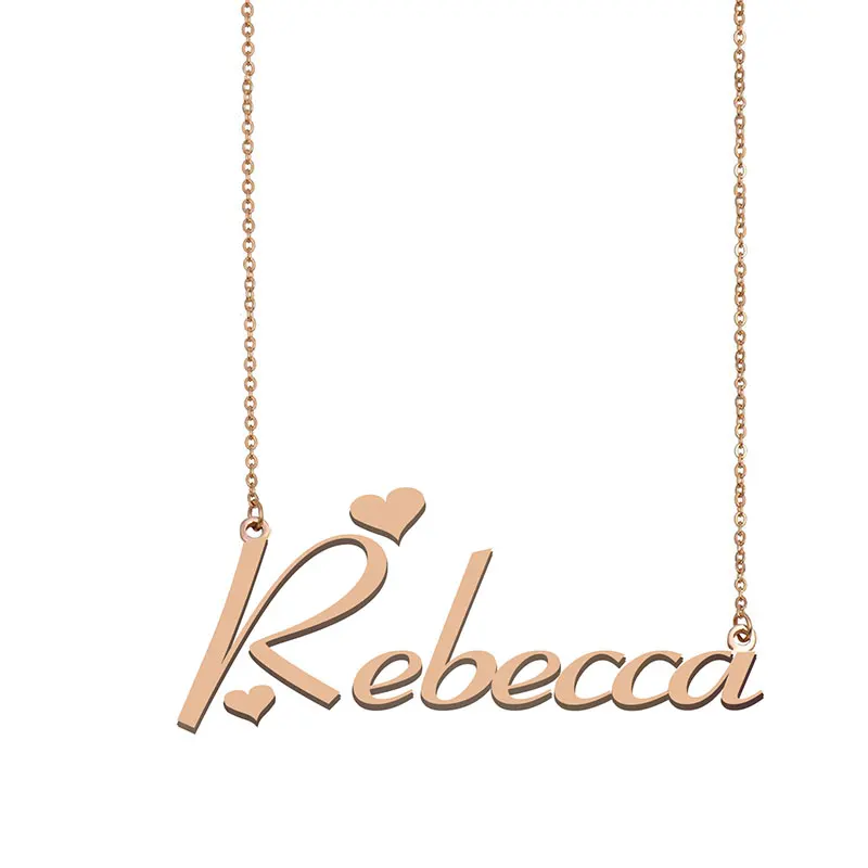 

Rebecca Name Necklace Custom Nameplate Pendant for Women Girls Best Friends Birthday Wedding Christmas Mother Days Gift