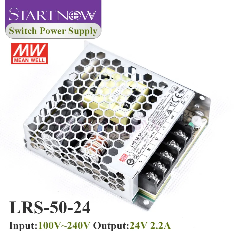 Original Taiwan Meanwell Switch Power Supply LRS-50-24 24V 2.2A 50W Switching Power Supply for Laser Controller