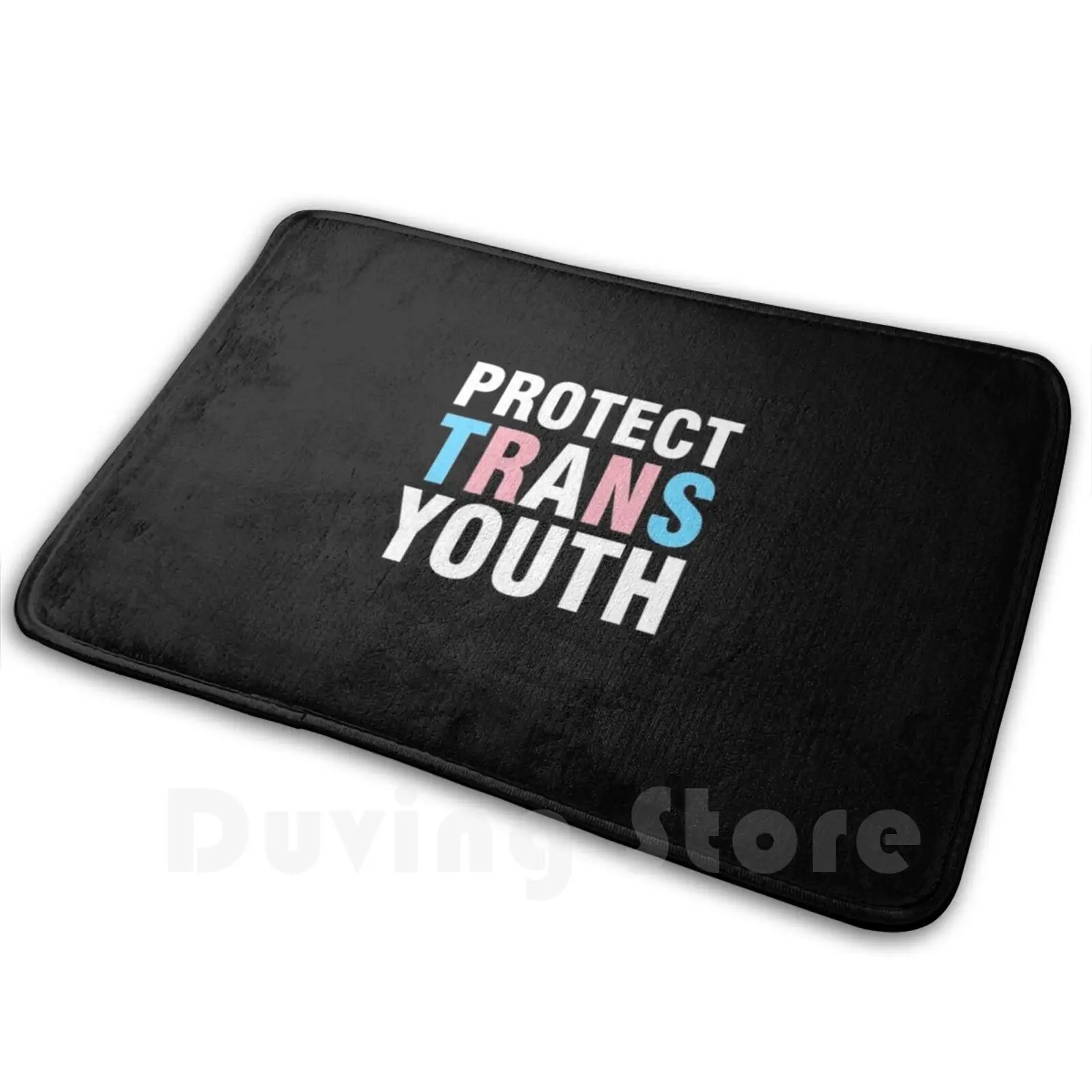 Protect Trans Youth Soft Non-Slip Mat Rug Carpet Cushion Rights Pride Resist Gender Fluid Protect Trans Kids Defend