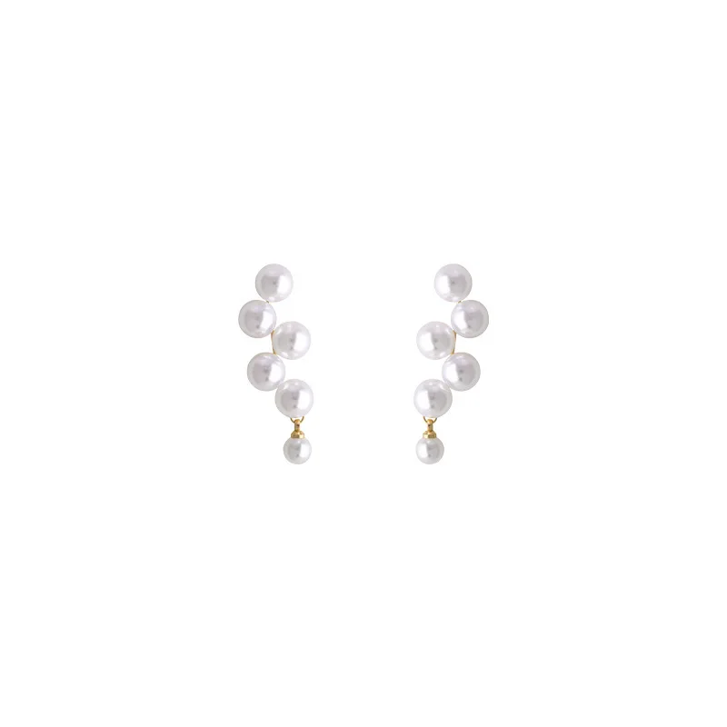 Long Dangle Earrings for Women Fashion Full Crystal Simulated Pearl Tassel Drop Earring Vintage Gold Color Brincos Jewelry