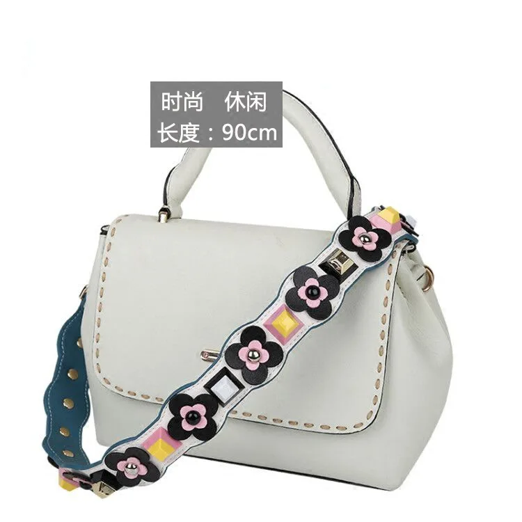 Female Bag Accessories Love Heart Decorate Shoulder Handle Woman Bag Strap Luxury PU Leather DIY O Bag Wide Shoulder Belt Strap