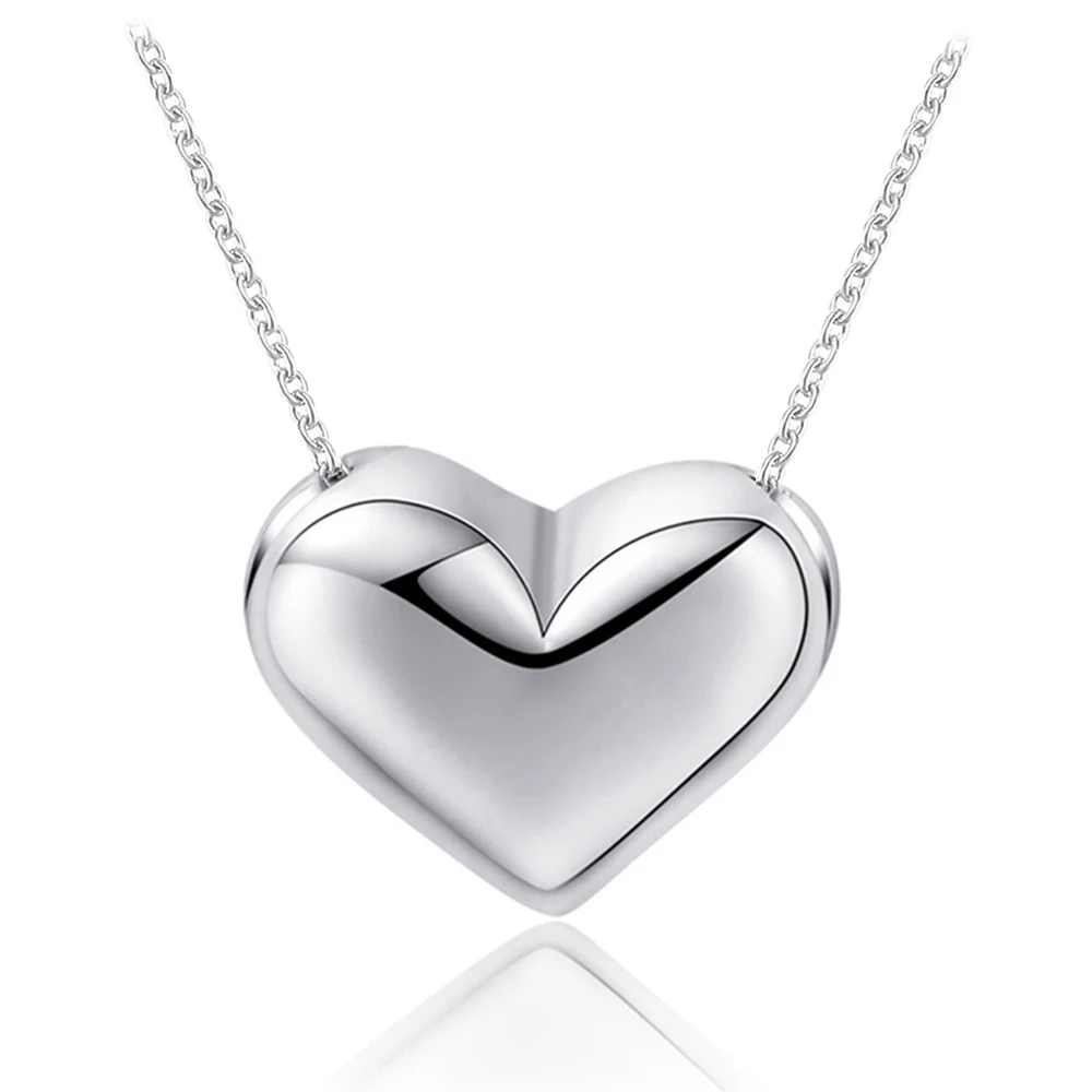

Fashion Popular 925 Sterling Silver Heart Necklace for Women Girl Simple Sweet Wedding Party Gift Jewelry Bijoux Femme