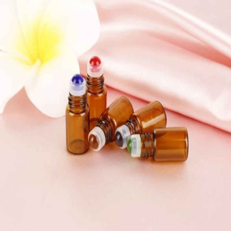 600 Cái/lốc 1 2Ml 3Ml Nước Hoa Thủy Tinh Chai Lọ Lăn Trên Chai Nhiều Màu Sắc Con Lăn Tinh Dầu Thủy Tinh lọ Ống