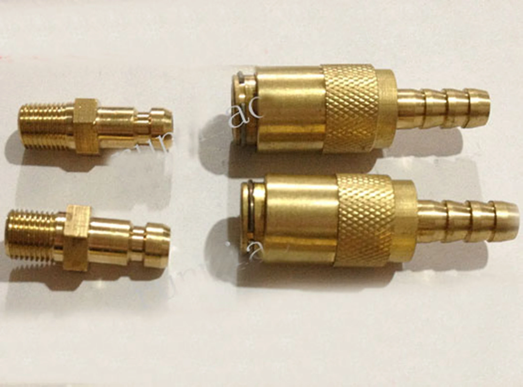 

1/8" 1/4" BSP -Fit Tube O.D 8mm 10mm Barbed Brass Self Locking Quick Disconnect Coupler Mold Coupling