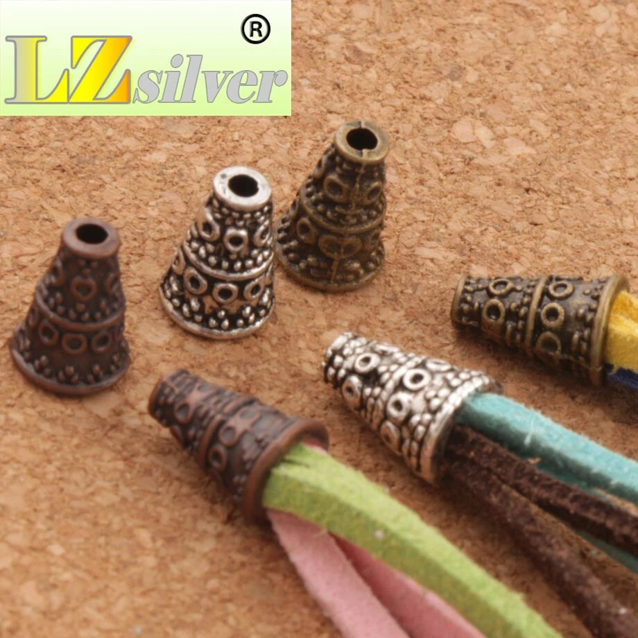 Dots Cone End Caps Bead Cap 7.2x7.2mm 70PCS Zinc Alloy Bronze Copper Jewelry Findings Components L1082