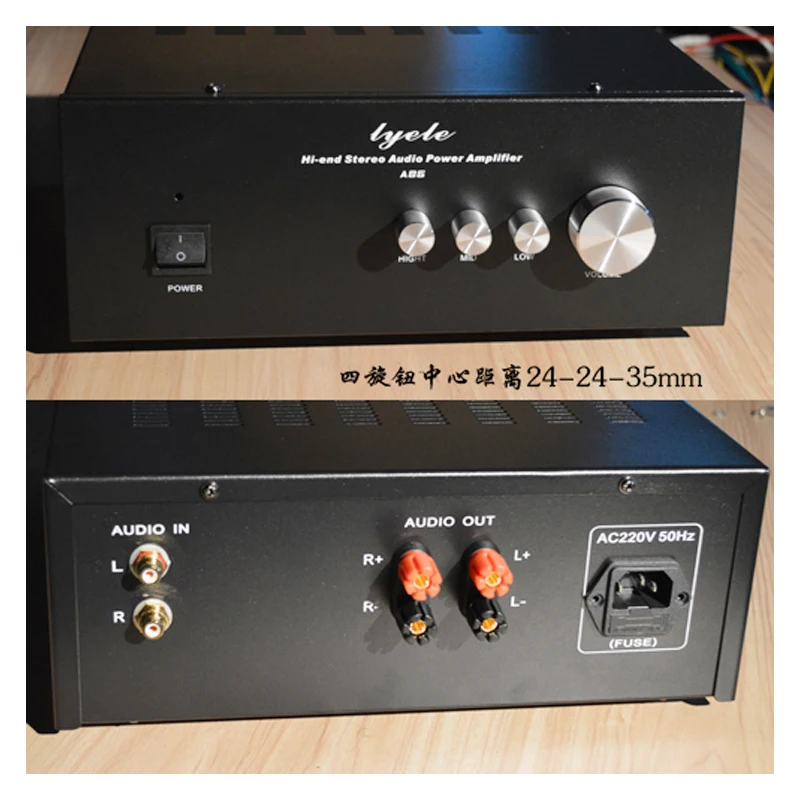 

KYYSLB 270*102*265MM Amplifier Chassis House DIY Box Enclosure A86 Tone Version Amplifier Case Shell with Binding Post RCA