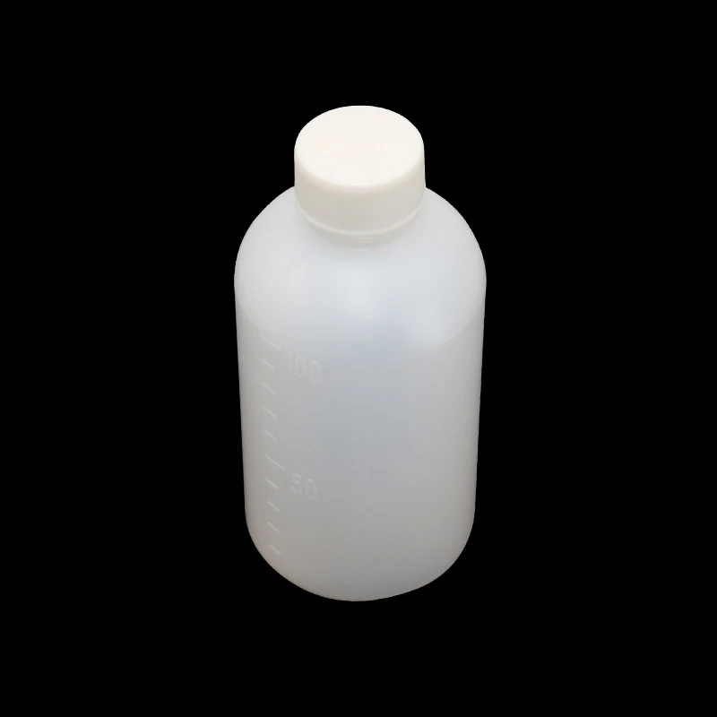 실험실 플라스틱 병 교정 투명 플라스틱 화학 물질 보관 시약병, 100ml, 4 개