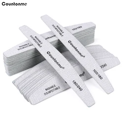 50Pcs Boat Strong Nail File Wooden Washable Sandpaper Sanding Buffer 180/240 Nail File 100/180 Accessories Gel File For Manicure