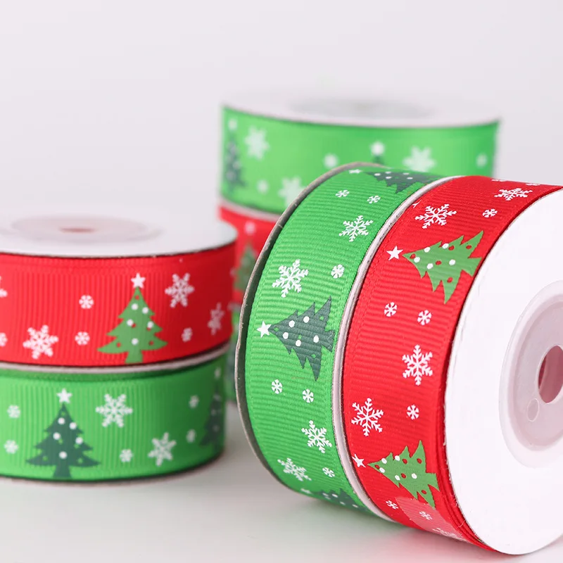 2cm Christmas tree Grosgrain Satin Ribbons for Wedding Christmas Party Decor DIY Bow Craft Ribbons Card Gifts Wrapping Supplies