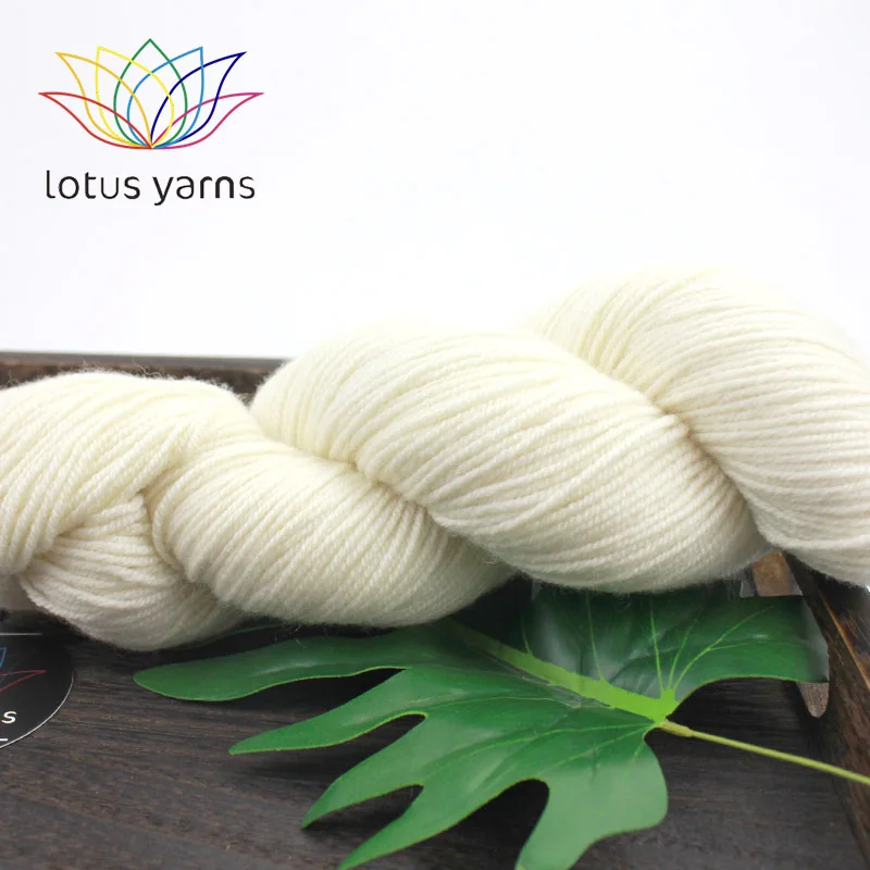 100g Hank Merino Cashmere Blended Yarn Undyed Hand Knitting Crochet Aran Weight Natural White