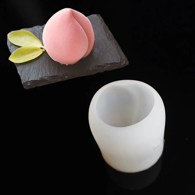 2 Peach Fruits Silicone Mold Fondant Candle Aroma Stone Ornaments Soap Mold For Pastry Cupcake Decorating Kitchen Accessories