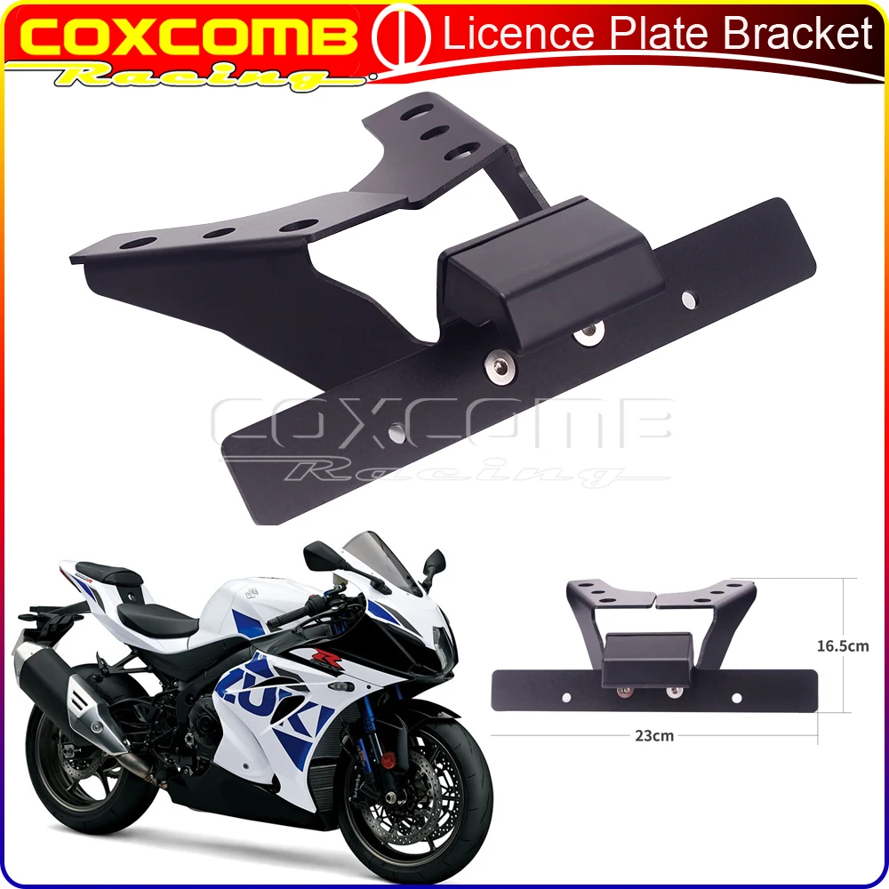 Motorcycle Aluminum CNC Black Tail Tidy Fender Eliminator Mount Kits License Plate Bracket w/LED For SUZUKI GSX-R 1000 2009-2016