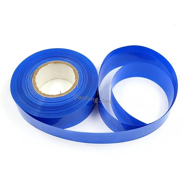 PVC Heat Shrink Tube 30mm Width Blue Multicolor Shrinkable Cable Sleeve Sheath Pack Cover for 18650 Lithium Battery Film Wrap