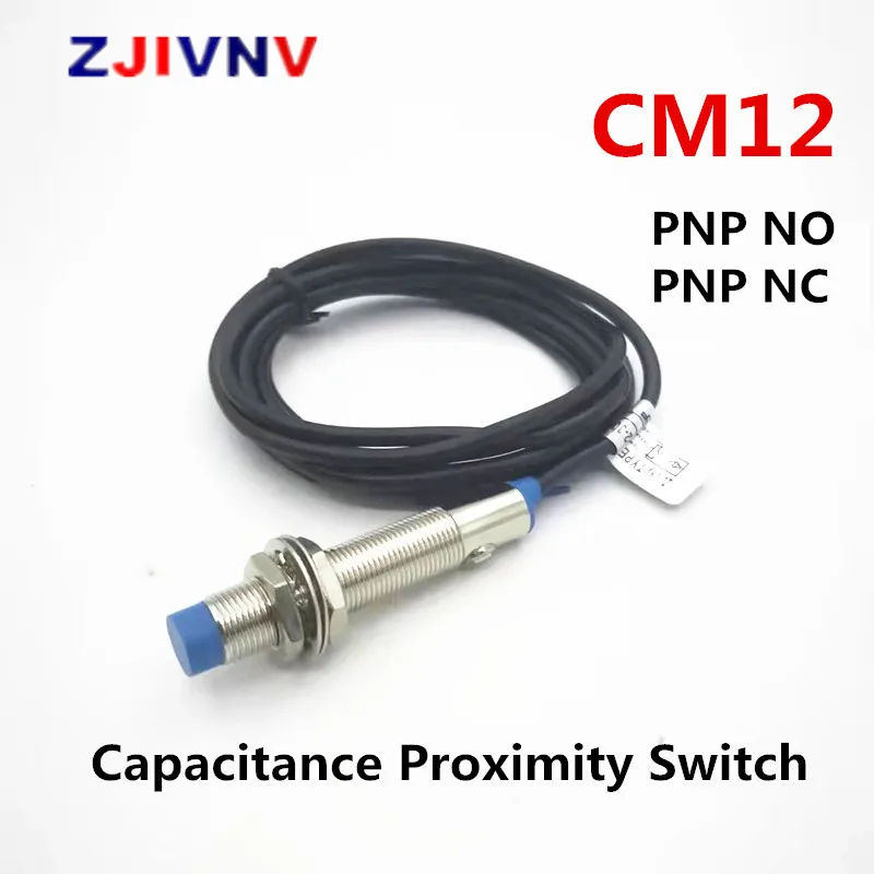 

5pcs/lot CE Non-flush Diameter 12mm Proximity Capacitance Sensor Switch PNP NO/NC DC 3 Wires Distance 4mm