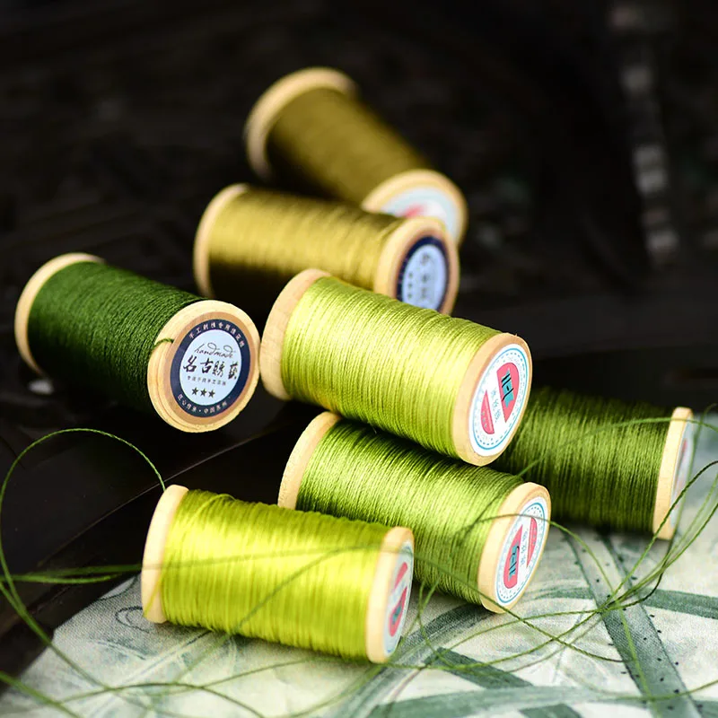 Roll Of 0.3mm polyamide fibre line  Hand-woven embroidery thread Tassels Line 50M High strength 3 Strands Thread Army green