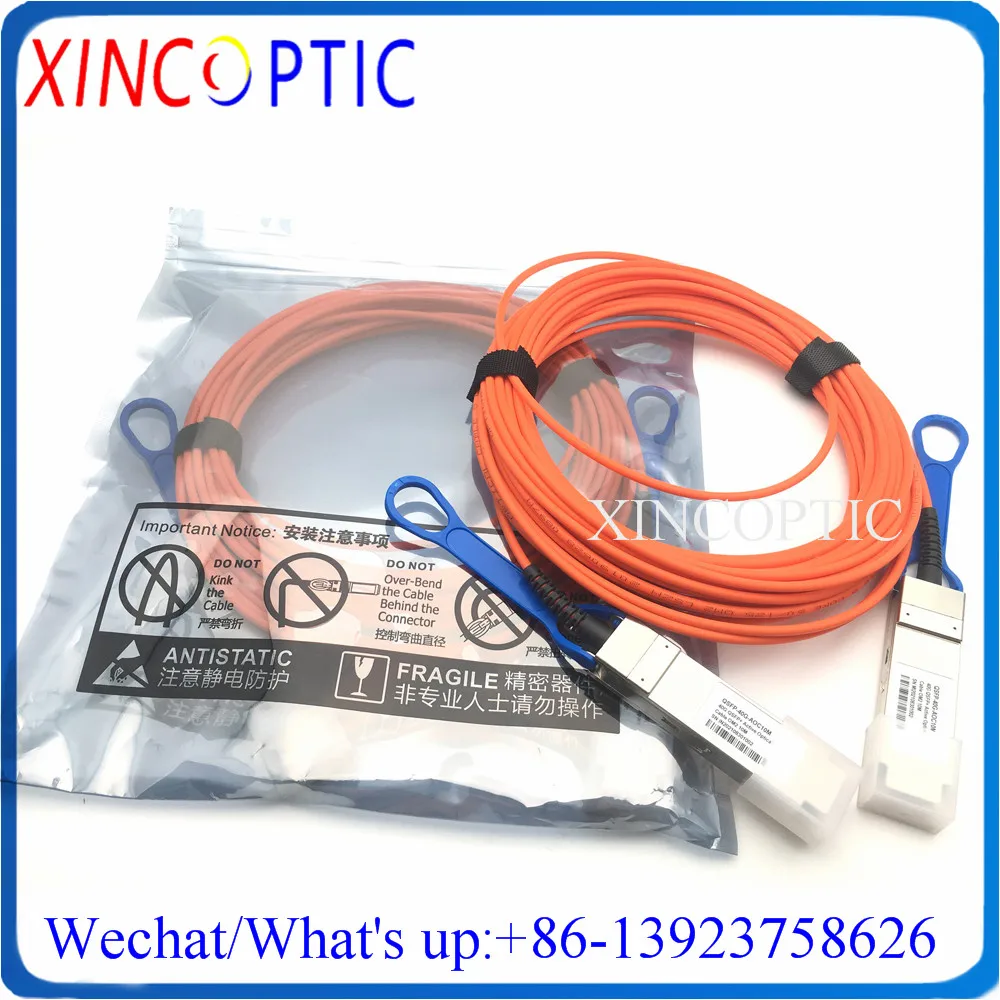 40G QSFP 10/15/20/25/30/35/50M AOC Cable, 40Gbps MM MPO Fiber OM2 Active Optic for Cisco/Mikrotik Switch