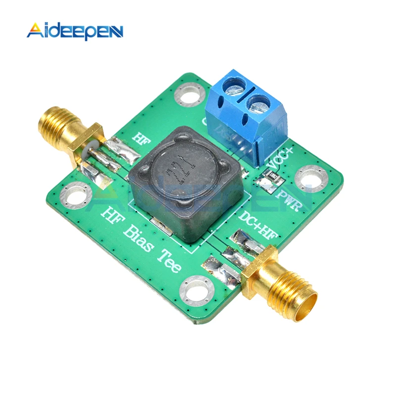 DC 50V 600mA Bias Tee 50K-60MHz RF Microwave Dc Feeder Offset Blocker Module For Short Wave RTL SDR LNA HAM Radio Amplifier