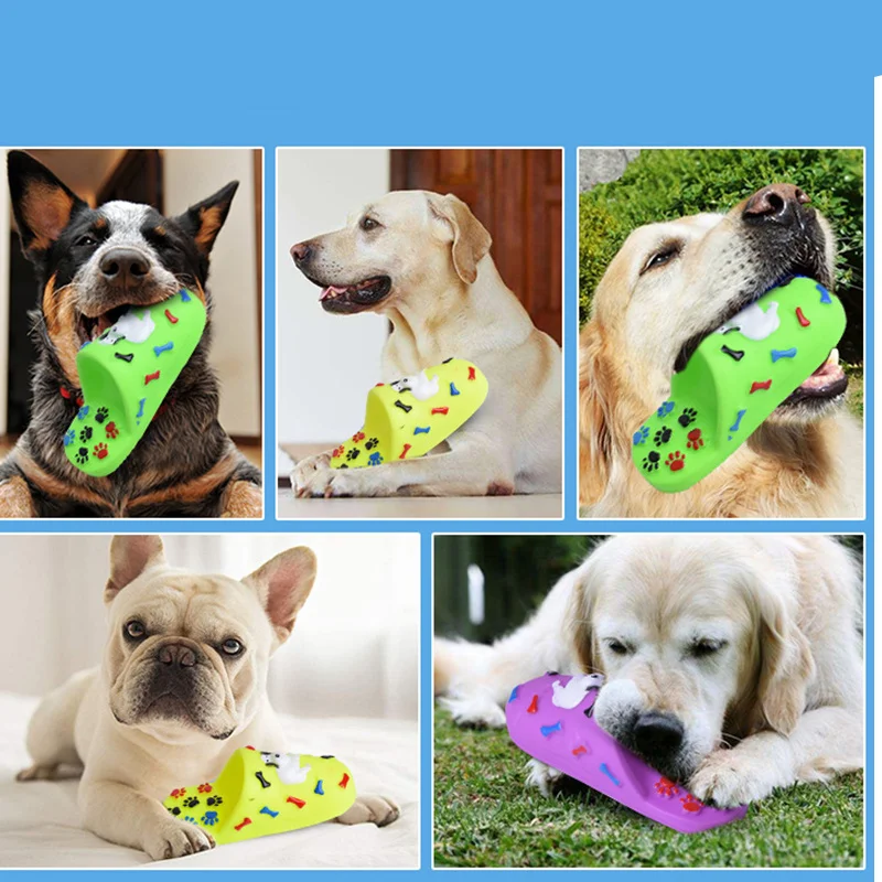 Pet Slipper Shape Squeaky Toys Puppy Chew Play Toys Dog Sound Toys PVC Doggy Play Squeaker Chewing Toy for Dog Pet Supplies