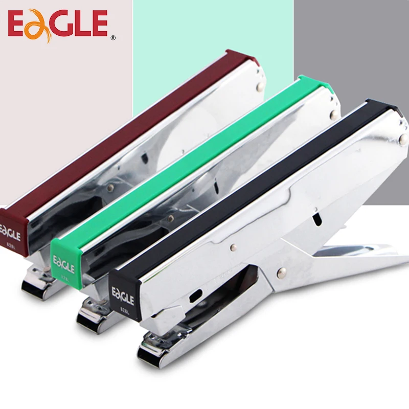 EAGLE 828L Metal Handheld Stapler Labor-saving Large Stapler Stationery Binding Machine Tool Document/Book/File Manual Stapler