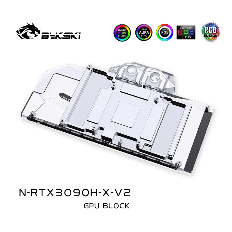 Bykski-bloque de agua para enfriador de N-RTX3090H-X-V2 GPU, para ZOTAC/GALAXY/LeadTek/Manli/PNY/Palit/KFA2/Ganiward/MAXSUN3090/3080 RGB