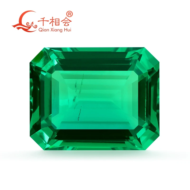 

4*6mm -13*18mm Rectangle shape Created Hydrothermal Columbia Emerald including minor cracks and inclusions loose gemstone