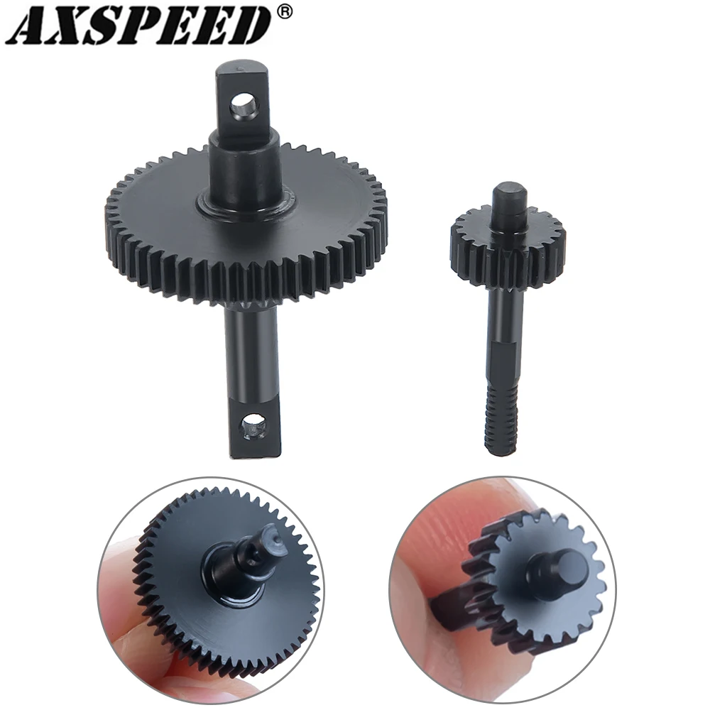 AXSPEED 0.3M Staal Transmissie Versnellingsbak Interne Versnellingen 51T 19T voor 1/24 RC Crawler Auto Axiale SCX24 Accessoires