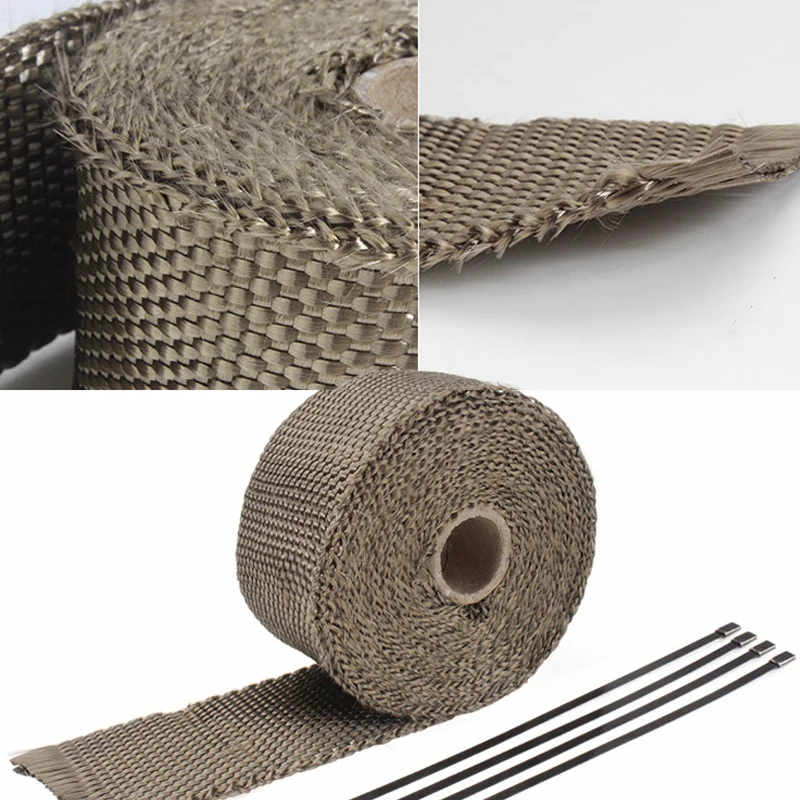 5 M Motorcycle Exhaust Thermal Tape Header Heat Wrap Resistant Downpipe For Motorcycle Car Accessories +4 Ties Kit