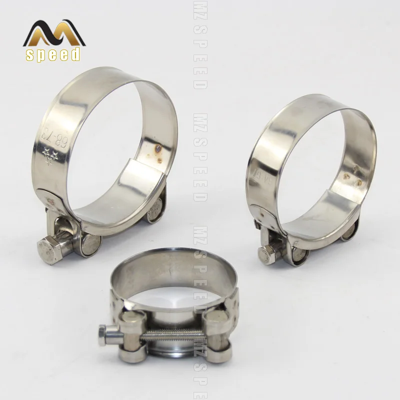 Pipe Clamps Powerful Stainless Steel Hose Clips Fuel Hose Pipe Clamps Worm Drive Durable Anti-oxidation Pipe Fasteners Clamps