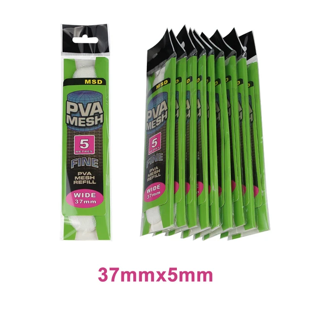 10Pcs/Lot PVA Mesh Soluble Fish Refill Carp Fishing PVA Network Net Bait bag Refill 37mm 25mm 44mm Nets PVA 5m