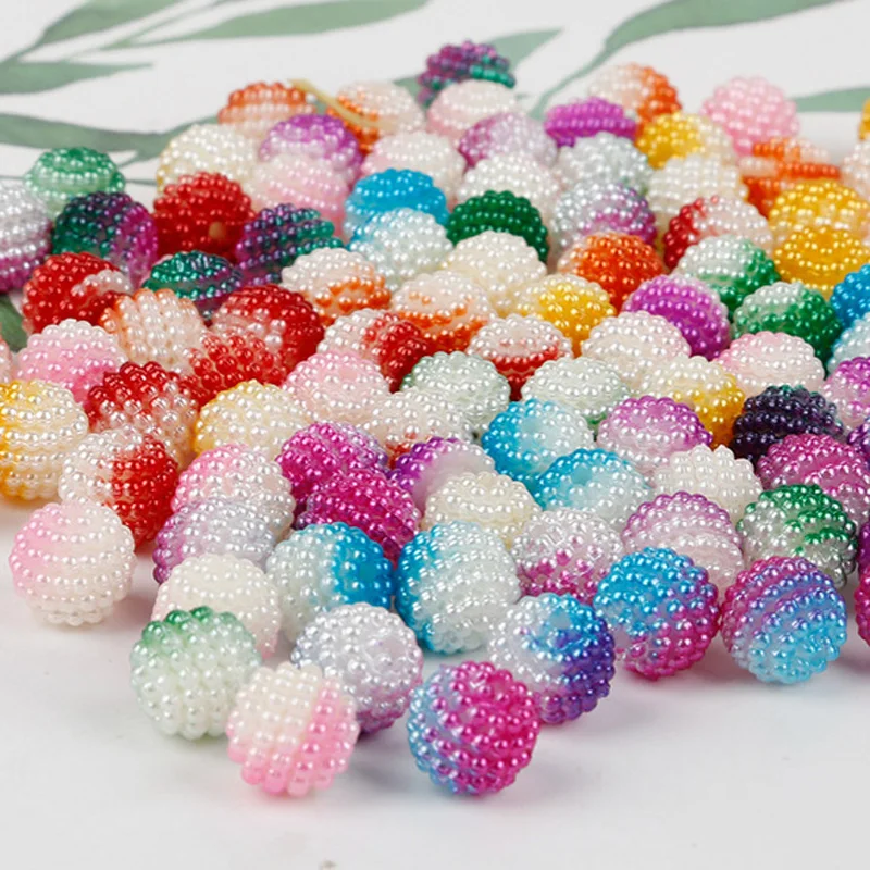 50pcs 10mm ABS Plastic Imitation Pearl Colorful Round Bubble Loose Beads Lot For Jewelry Making DIY Crafts Findings