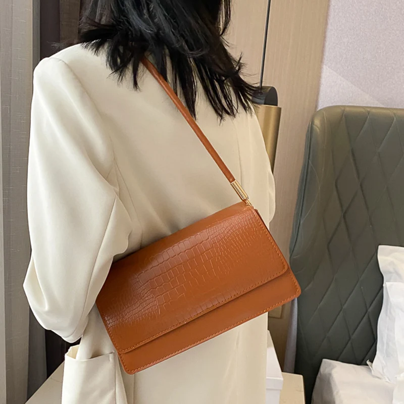 Small Hand Bags Totes For Women Soft PU Leather Ladies Armpit Vintage Shoulder Bag Clutch Handbags And Purse Female Bolso