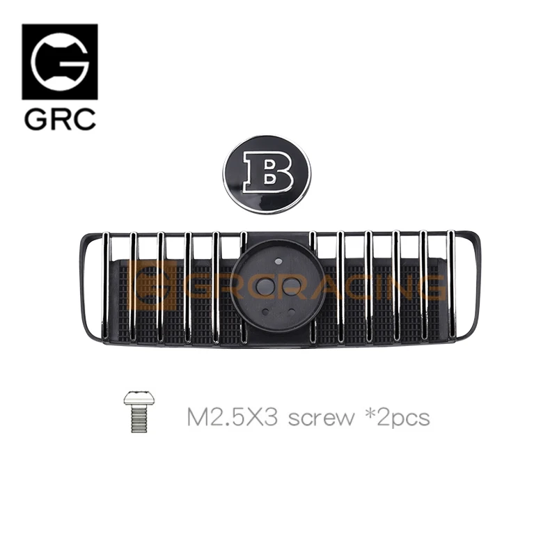 GRC Radiator Grille Air Intake Grille W/B Logo Silver Plating For TRAXXAS TRX4 G500 TRX6 G63 Benz #G162BP