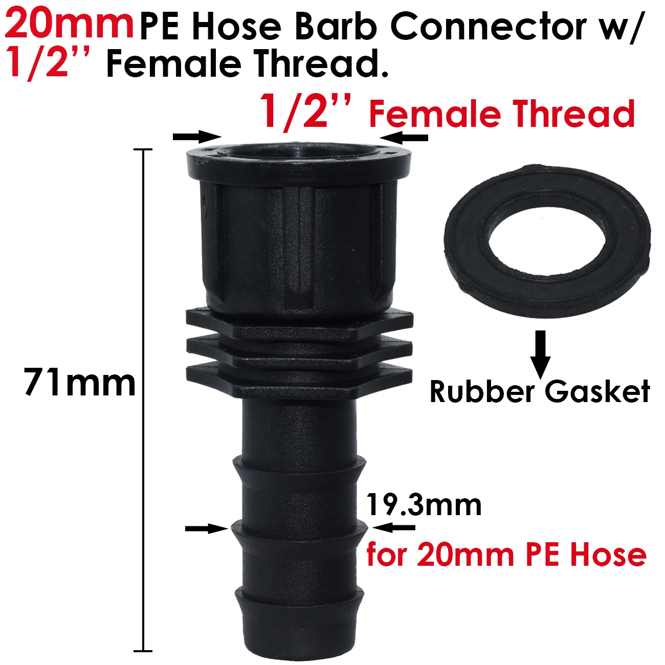 KESLA 2 sztuk 16mm 20mm wąż PE złącze kolczaste do 1/2 \