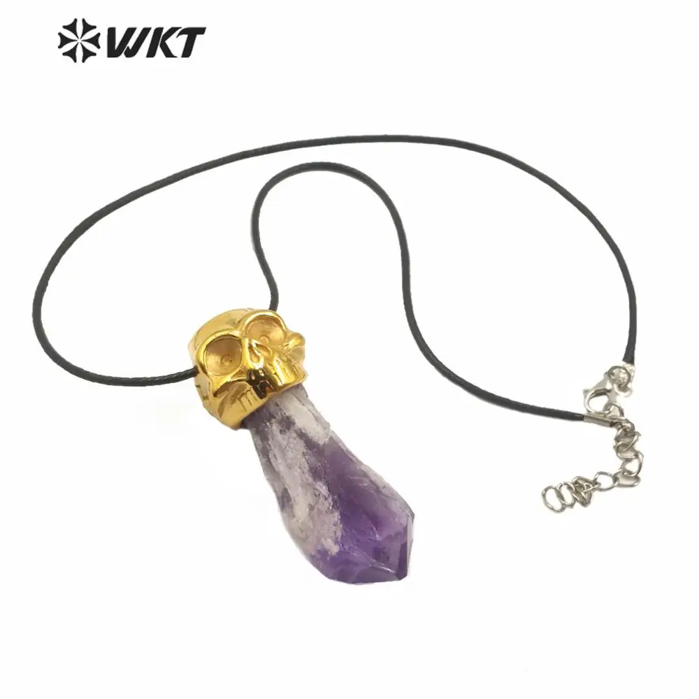 

WT-N1213 WKT New ! Natural Stone Necklace Skeleton Shape Gold Electroplated Crystal Necklace Women Fashion Necklace Jewerly