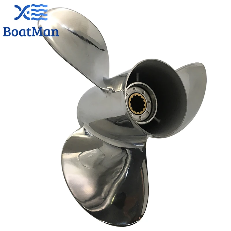 BoatMan® Stainless Steel Propeller Boat Accessories Marine Parts 12 1/4X9 For Honda 35HP 40HP 45HP 50HP 60HP Outboard Motor RH