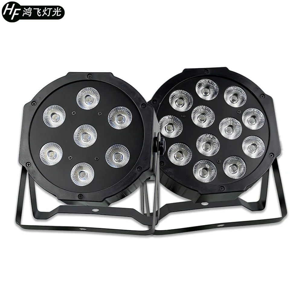 RGBWA UV 6-in-1 Stage Led Par Light DMX512 6-Color LED Flat Par Light IN/OUT Plug Voice DJ Dyeing Lights