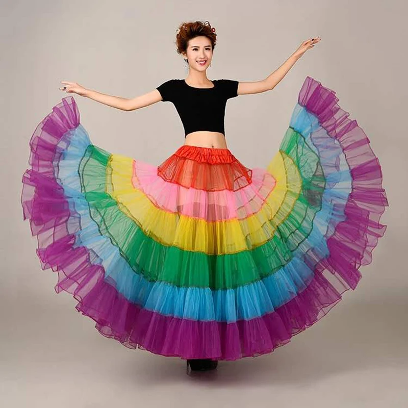 

MYYBLE New Bride Boneless Wedding Dress Skirt Color Large Pendulum Dance Half-length Mesh Tutu Skirts Petticoat Cheap