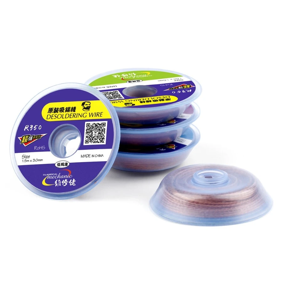 MECHANIC ขนาดใหญ่ความกว้าง1.5M ความยาว Desoldering Braid เชื่อม Remover บริสุทธิ์ทองแดง Wick สายไฟ Flux BGA Repair เครื่องมือ