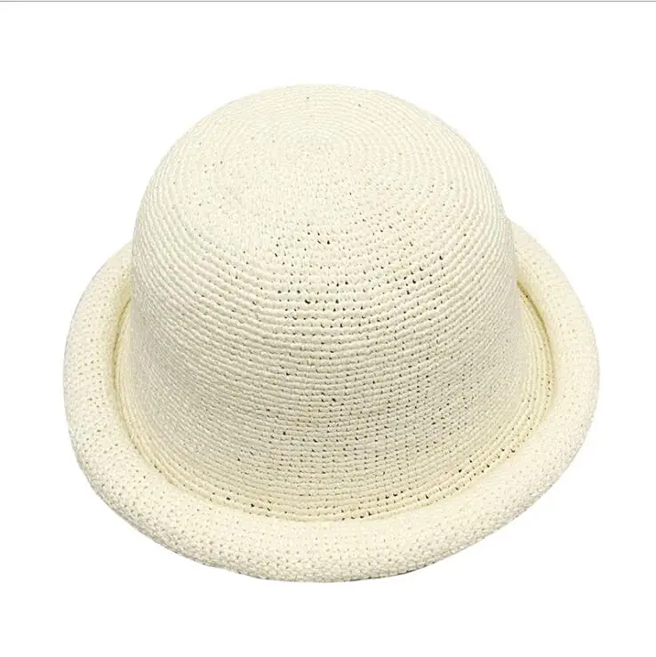 

2024 Summer paper straw hat bucket hat roll brim women's hats cool nice hats for women sun hat popular beach hat straw hat