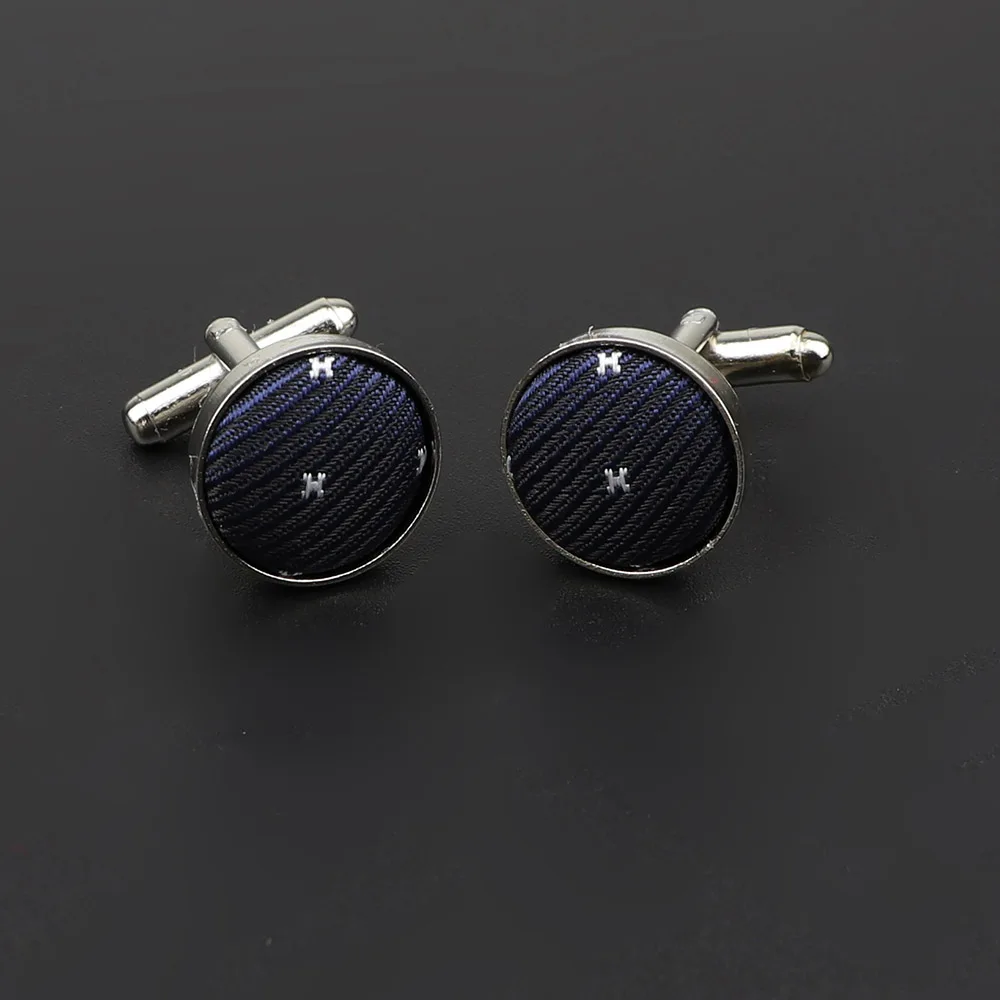 Classic Fashion Dots Solid Polyester Check Design Cufflink For Mens Brand Cuff Buttons Cuff Links High Quality Jewelry NO.1-30