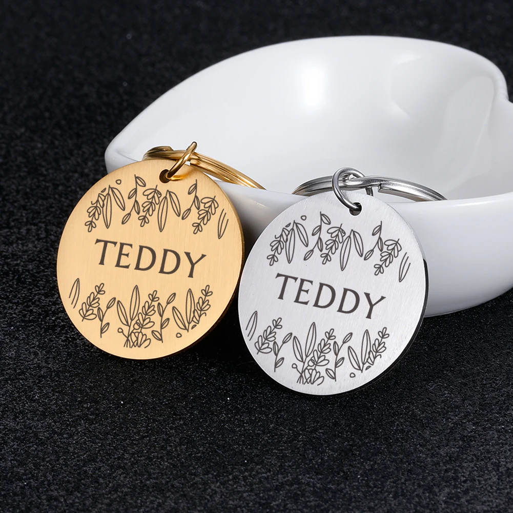 Personalized Name Pet Cat Dog ID Tags Tel Adress High Quality Pet ID Tags Stainless Steel Nameplate Anti-lost Pendant Collar