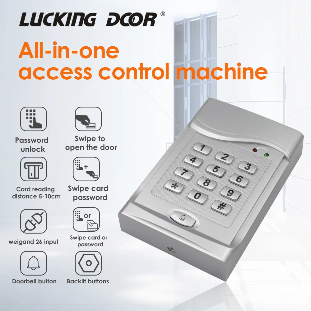 

125khz RFID Card access controller wiegand 26 input Backlight Keypad ID Card Reader Door Lock System 6000 users