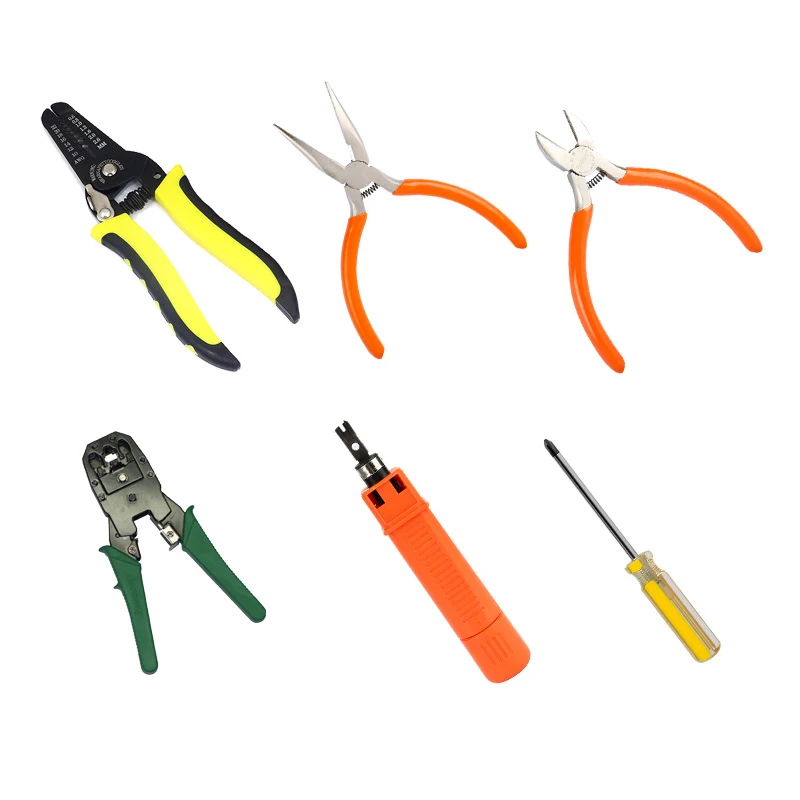 16 PCs Network Repair Tool Kit/ Sets Network Cable Pliers Portable Cable Tester RJ45 RJ11 RJ12 Wire Stripper Wire Line Detector