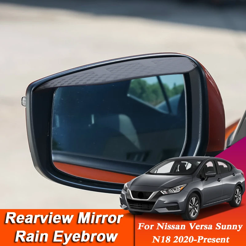 

Car-styling For Nissan Versa Sunny N18 2020-Present Carbon Fiber Rearview Mirror Eyebrow Rain Shield Anti-rain Visor Accessories