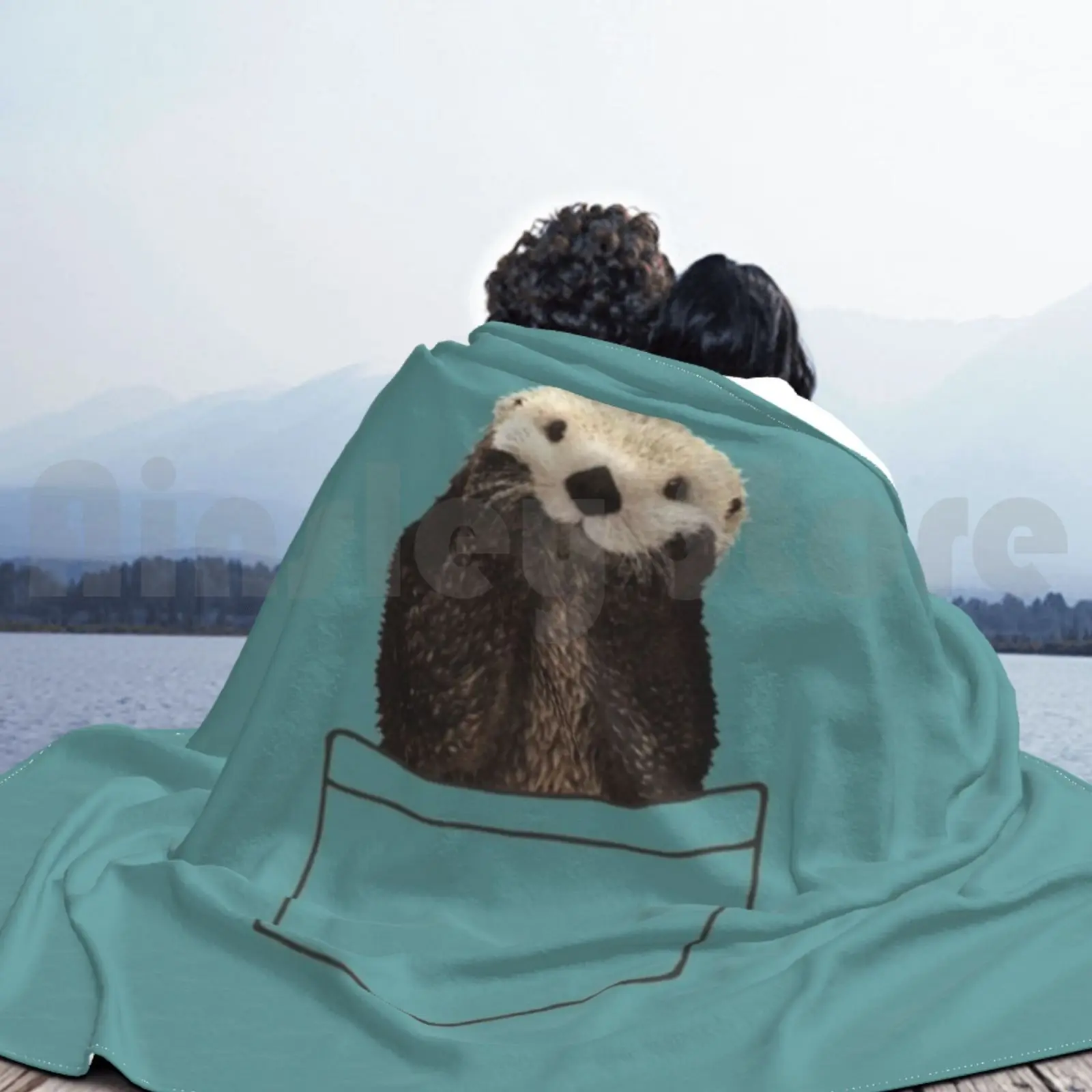 حصلت على قضاعة في جيبي، بطانية أزرق مخضر موضة مخصصة جيب Pal Otter Sea Otter Sea Otters Otters Weasel لطيف