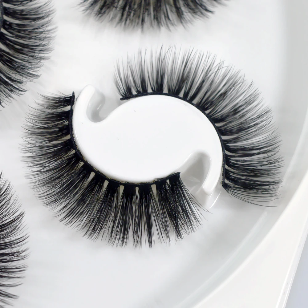 QSTY 7 คู่ 15-25 มม.3D Mink Lashes ขนตาปลอมธรรมชาติยาว Dramatic Volume Fake eye Lash แต่งหน้าสําหรับ eyelashe extension