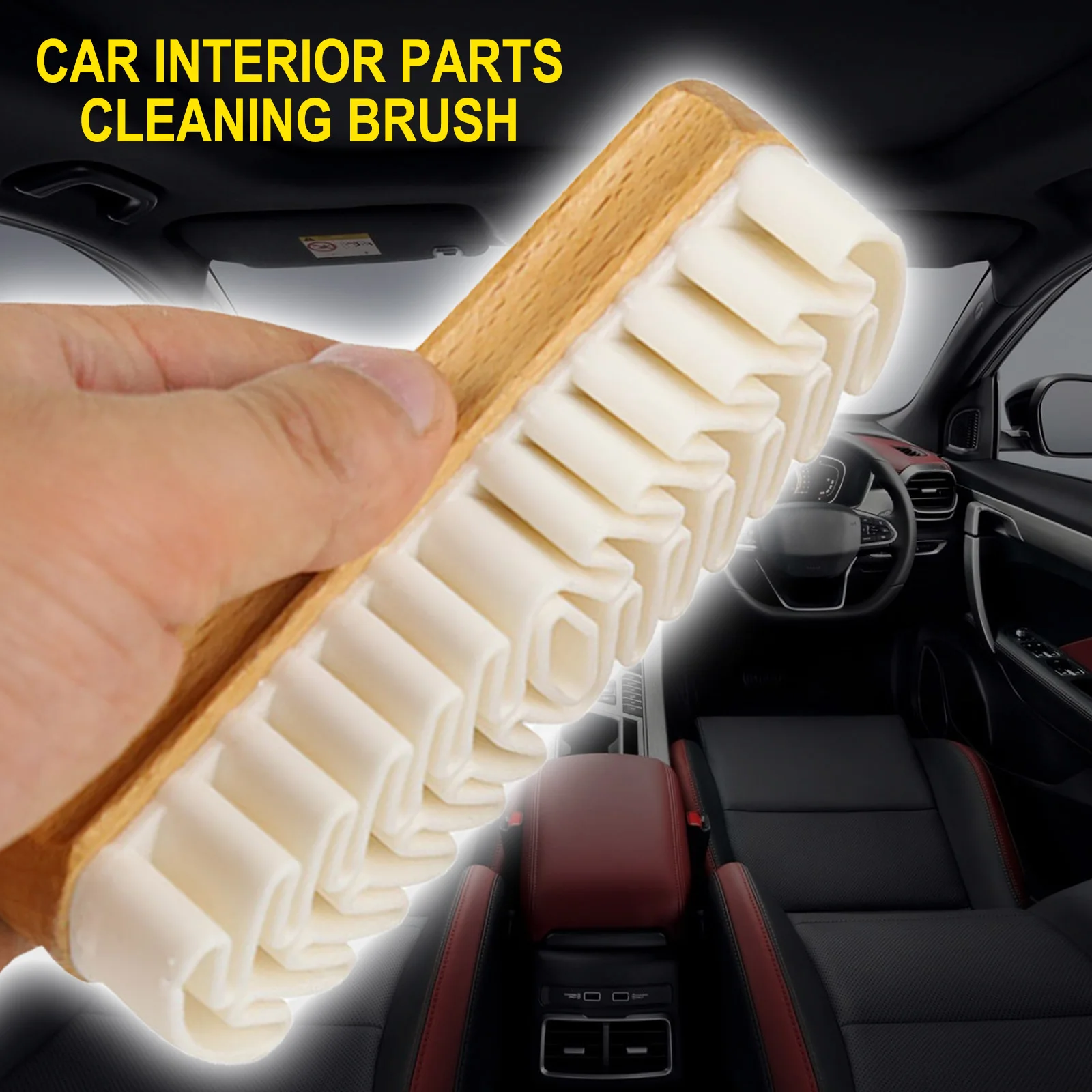 Car Interior Parts Cleaning Brush Alcantara Suede Deerskin Plush Fabrics Beauty Care Brush Detailing Car Upholstery Clean Tool